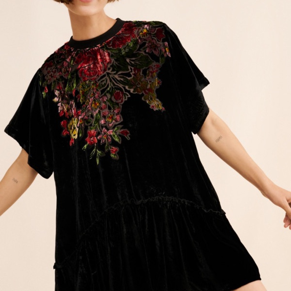 Free People Sweet Echoes Velvet Mini Dress